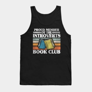 Funny Introvert Book Club Member Introverts Retro Tank Top